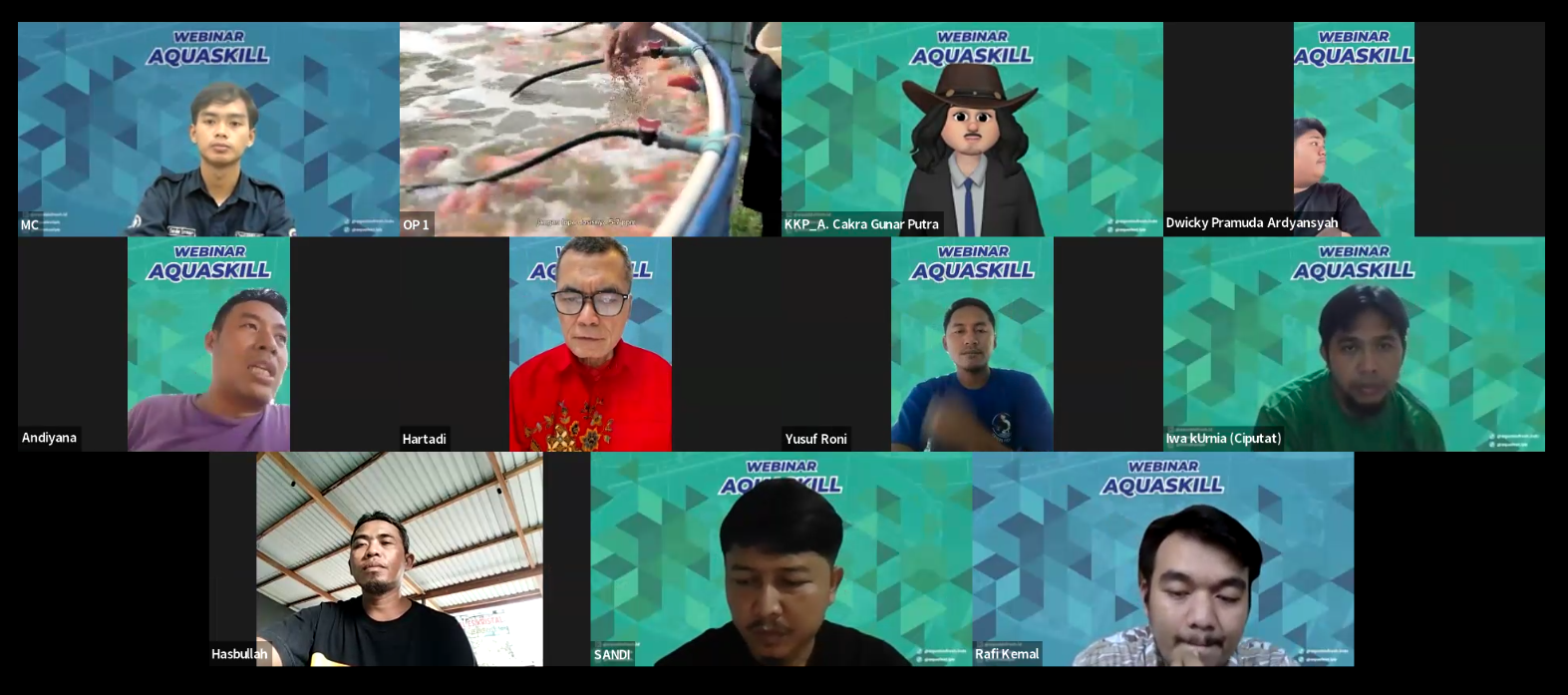 Webinar Aquaskill diselenggarakan oleh Himpunan Mahasiswa Akuakultur (Himakua) IPB University.