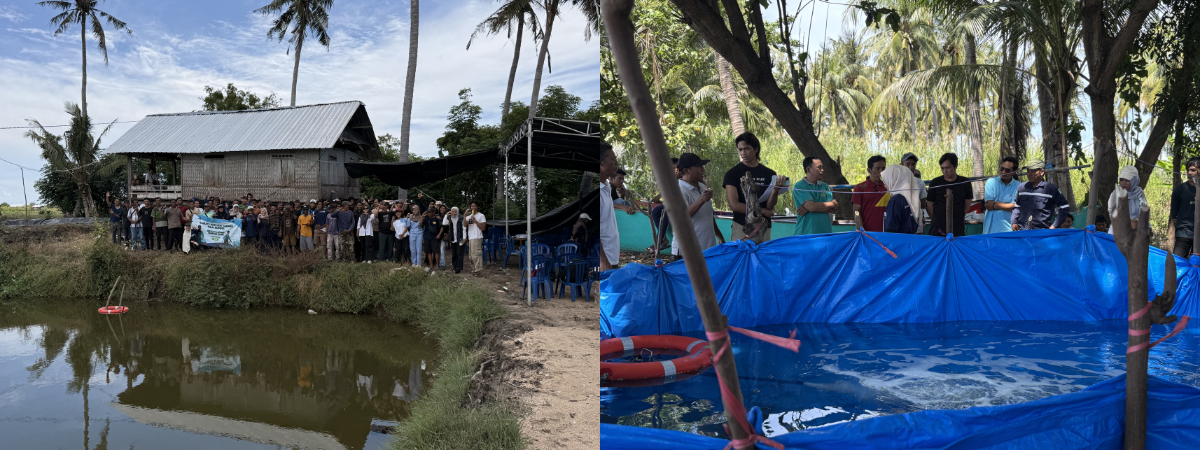 Peragaan aerator cerdas iklim Crustea kepada petambak udang 